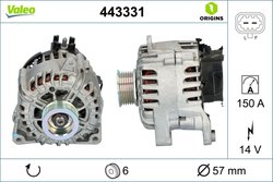 ALTERNATOR VALEO 443331 - Compatibil cu OPEL, VAUXHALL