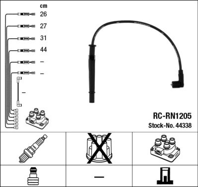 FISE BUJII NGK 44338 - Compatibil cu RENAULT