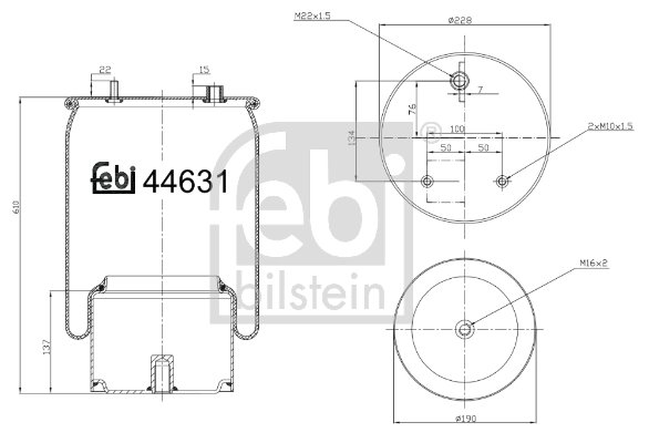 Burduf suspensie pneumatica Febi Bilstein 44631