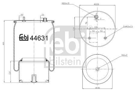 Burduf suspensie pneumatica Febi Bilstein 44631
