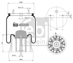 Burduf suspensie pneumatica Febi Bilstein 45098