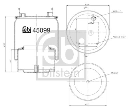 Burduf suspensie pneumatica Febi Bilstein 45099