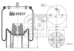 Burduf suspensie pneumatica Febi Bilstein 45937