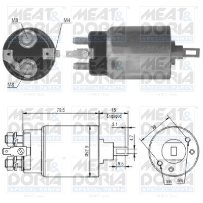 SOLENOID ELECTROMOTOR MEAT & DORIA 46022 - Compatibil cu FORD, NISSAN