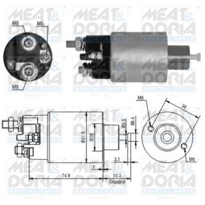 SOLENOID ELECTROMOTOR MEAT & DORIA 46099 - Compatibil cu OPEL, RENAULT, VAUXHALL