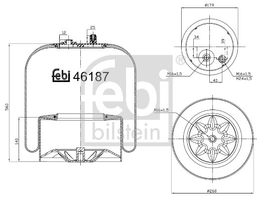Burduf suspensie pneumatica Febi Bilstein 46187