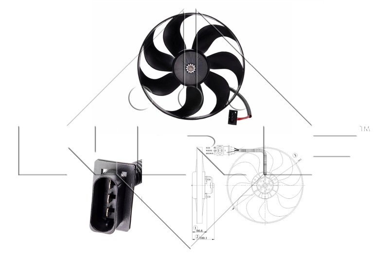 VENTILATOR RADIATOR RACIRE NRF 47204 - Compatibil cu AUDI, SEAT, SKODA, VW