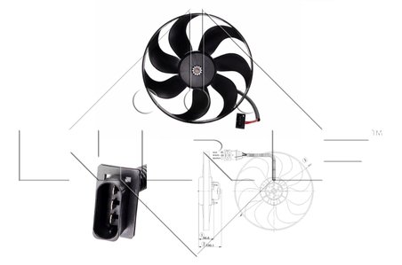 VENTILATOR RADIATOR RACIRE NRF 47204 - Compatibil cu AUDI, SEAT, SKODA, VW