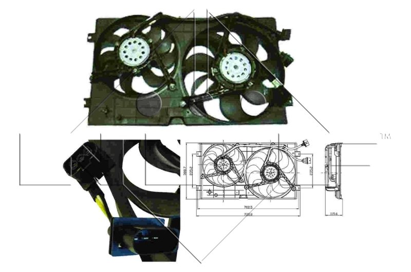 VENTILATOR RADIATOR RACIRE NRF 47403 - Compatibil cu SKODA, VW