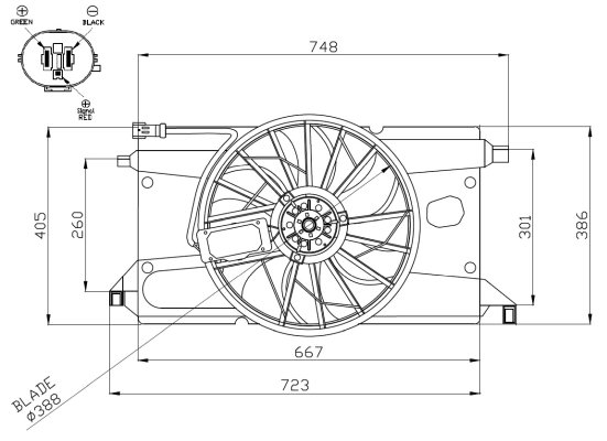 VENTILATOR RADIATOR RACIRE NRF 47961 - Compatibil cu FORD