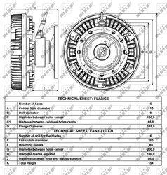 CUPLA VENTILATOR RADIATOR NRF 49003 - Compatibil cu DAF