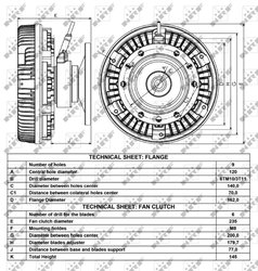 CUPLA VENTILATOR RADIATOR NRF 49009 - Compatibil cu MERCEDES-BENZ