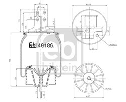 Burduf suspensie pneumatica Febi Bilstein 49186