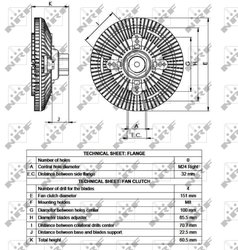 CUPLA VENTILATOR RADIATOR NRF 49517 - Compatibil cu FORD