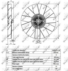 CUPLA VENTILATOR RADIATOR NRF 49542 - Compatibil cu MERCEDES-BENZ
