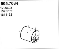 Amortizor zgomot mijloc/spate ASSO 505.7034