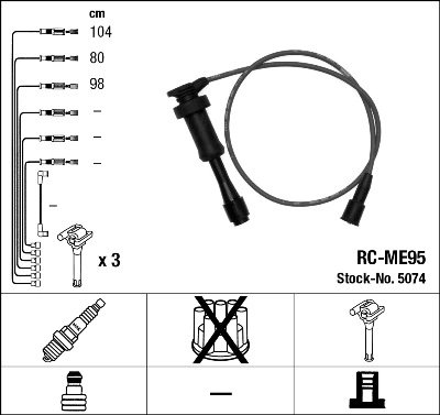 FISE BUJII NGK 5074 - Compatibil cu KIA, MITSUBISHI