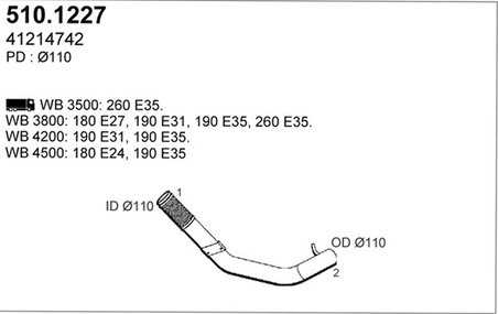 RACORD EVACUARE ASSO 510.1227 - Compatibil cu IVECO