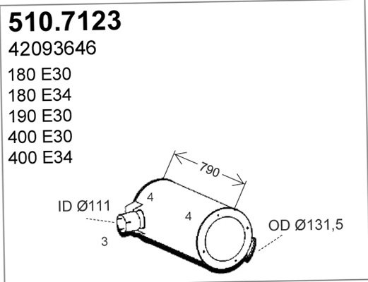 Amortizor zgomot mijloc/spate ASSO 510.7123