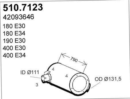 Amortizor zgomot mijloc/spate ASSO 510.7123