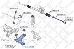 PIVOT STELLOX 52-03366-SX - Compatibil cu CITROEN, DS, PEUGEOT