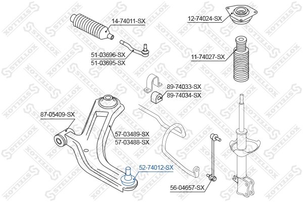 PIVOT STELLOX 52-74012-SX - Compatibil cu NISSAN