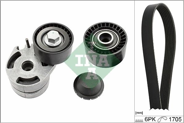 SET CUREA TRANSMISIE CU CANELURI INA 529 0012 10 - Compatibil cu CITROEN, FORD, MAZDA, PEUGEOT