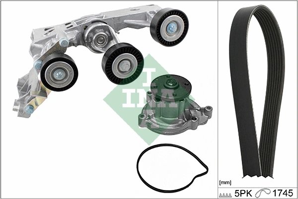 POMPA APA + SET CUREA TRANSMISIE CU CANELURI INA 529 0148 30 - Compatibil cu MERCEDES-BENZ