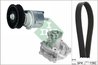POMPA APA + SET CUREA TRANSMISIE CU CANELURI INA 529 0161 31 - Compatibil cu AUDI, VW