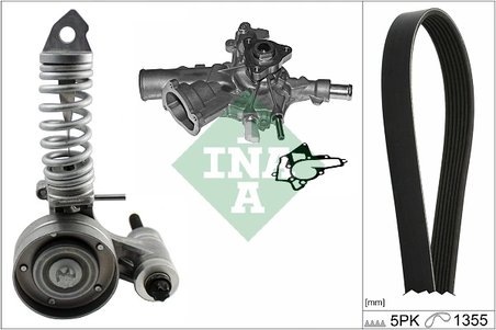 POMPA APA + SET CUREA TRANSMISIE CU CANELURI INA 529 0297 31 - Compatibil cu HOLDEN, OPEL, VAUXHALL