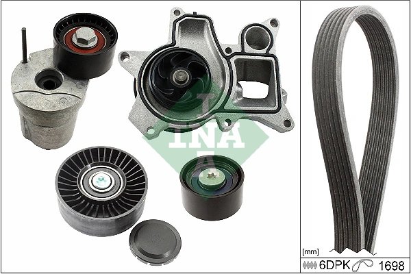 POMPA APA + SET CUREA TRANSMISIE CU CANELURI INA 529 0369 30 - Compatibil cu BMW