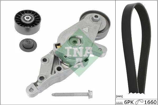 SET CUREA TRANSMISIE CU CANELURI INA 529 0491 10 - Compatibil cu AUDI, SEAT, SKODA, VW