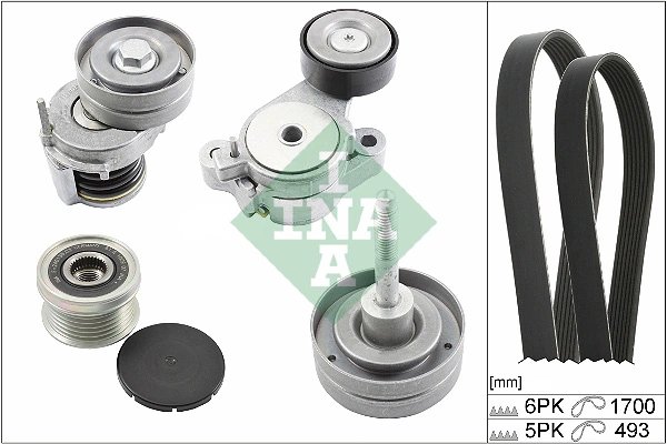 SET CUREA TRANSMISIE CU CANELURI INA 529 0519 20 - Compatibil cu SEAT, SKODA, VW