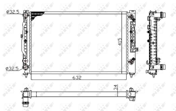 RADIATOR RACIRE MOTOR NRF 529504A - Compatibil cu AUDI, SKODA, VW