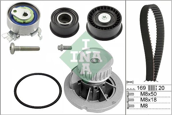 SET DISTRIBUTIE CUREA SI POMPA APA INA 530 0078 32 - Compatibil cu OPEL, VAUXHALL