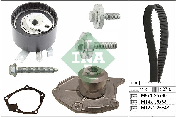SET DISTRIBUTIE CUREA SI POMPA APA INA 530 0197 31 - Compatibil cu DACIA, MAHINDRA RENAULT, NISSAN, RENAULT