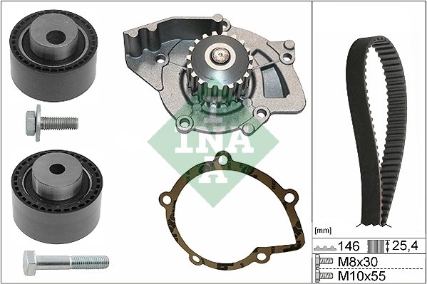 Set distributie curea si pompa apa INA 530 0446 31