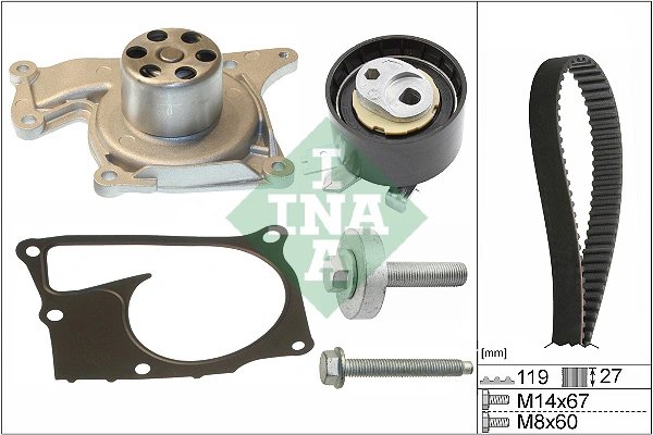 SET DISTRIBUTIE CUREA SI POMPA APA INA 530 0607 30 - Compatibil cu DACIA, INFINITI, MERCEDES-BENZ, NISSAN, RENAULT