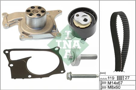 SET DISTRIBUTIE CUREA SI POMPA APA INA 530 0607 30 - Compatibil cu DACIA, INFINITI, MERCEDES-BENZ, NISSAN, RENAULT