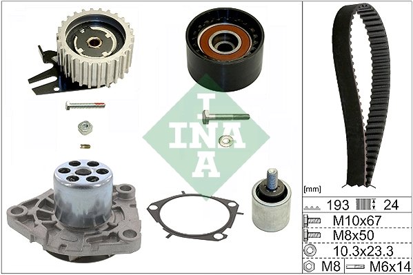 SET DISTRIBUTIE CUREA SI POMPA APA INA 530 0619 30 - Compatibil cu OPEL, SAAB, VAUXHALL