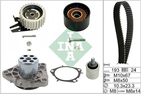SET DISTRIBUTIE CUREA SI POMPA APA INA 530 0619 30 - Compatibil cu OPEL, SAAB, VAUXHALL