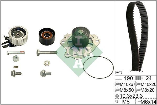 SET DISTRIBUTIE CUREA SI POMPA APA INA 530 0624 30 - Compatibil cu ALFA ROMEO, FIAT, OPEL, SAAB, SUZUKI, VAUXHALL