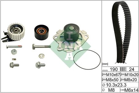 SET DISTRIBUTIE CUREA SI POMPA APA INA 530 0624 30 - Compatibil cu ALFA ROMEO, FIAT, OPEL, SAAB, SUZUKI, VAUXHALL