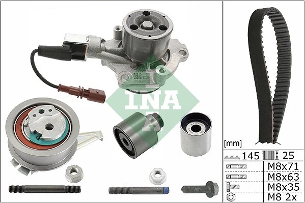 SET DISTRIBUTIE CUREA SI POMPA APA INA 530 0650 30 - Compatibil cu AUDI, SEAT, SKODA, VW