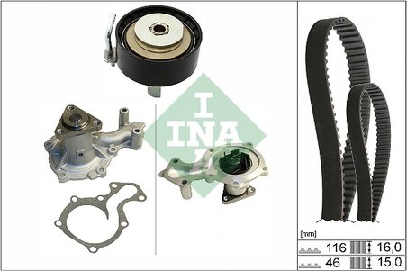SET DISTRIBUTIE CUREA SI POMPA APA INA 530 0745 30 - Compatibil cu FORD