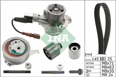 SET DISTRIBUTIE CUREA SI POMPA APA INA 530 0759 30 - Compatibil cu SKODA, VW