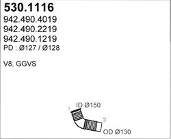 RACORD EVACUARE ASSO 530.1116 - Compatibil cu MERCEDES-BENZ