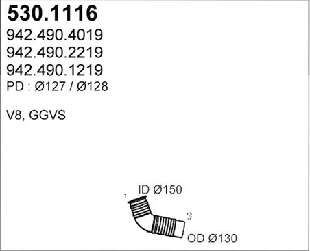 RACORD EVACUARE ASSO 530.1116 - Compatibil cu MERCEDES-BENZ