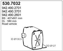 Amortizor zgomot mijloc/spate ASSO 530.7032