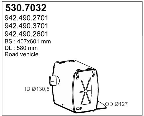 Amortizor zgomot mijloc/spate ASSO 530.7032